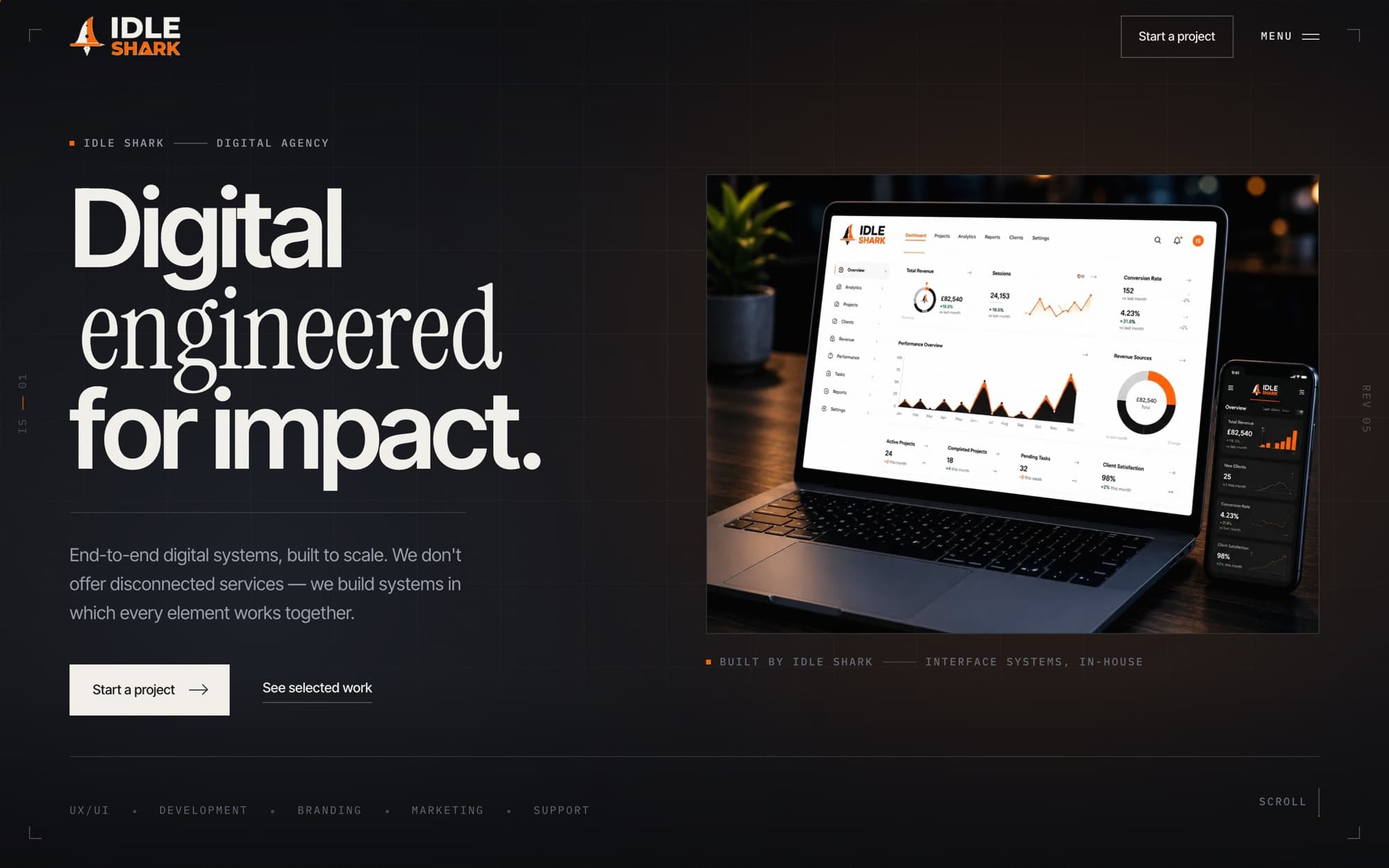 Idle Shark — Digital Agency website designed and built by Nexus Digital