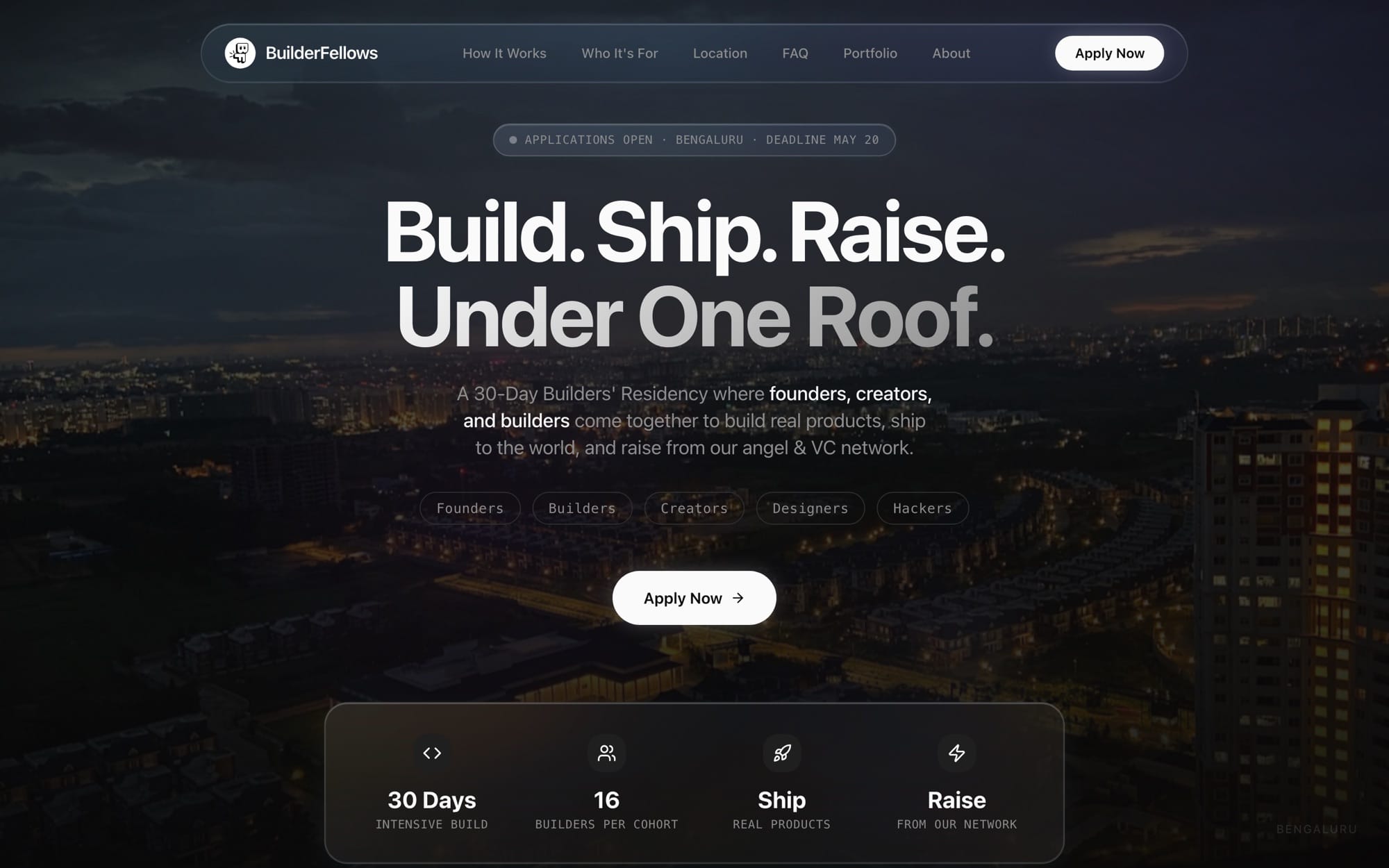 BuilderFellows — Founder residency, built and run by Nexus Digital