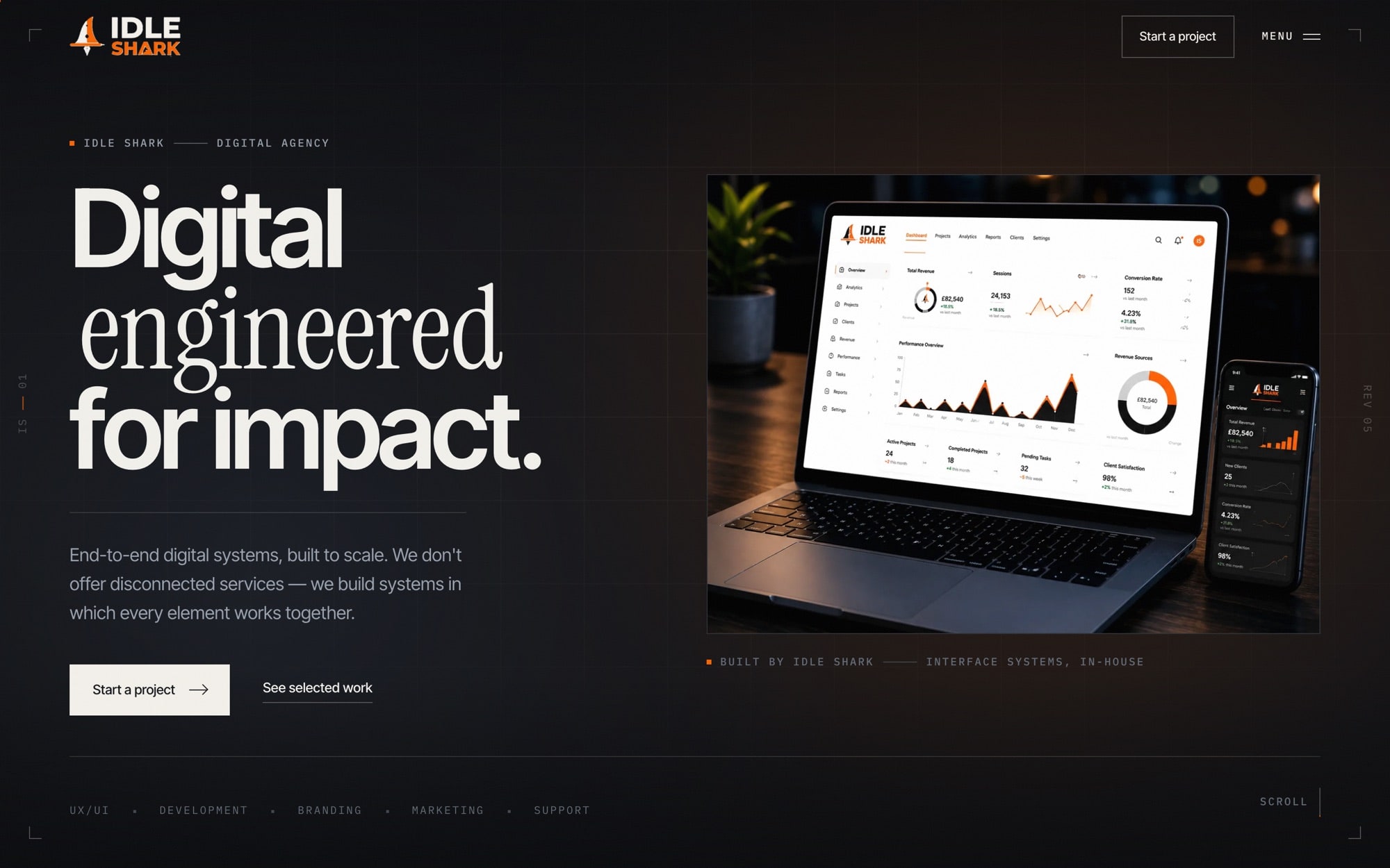 Idle Shark — Digital Agency website designed and built by Nexus Digital