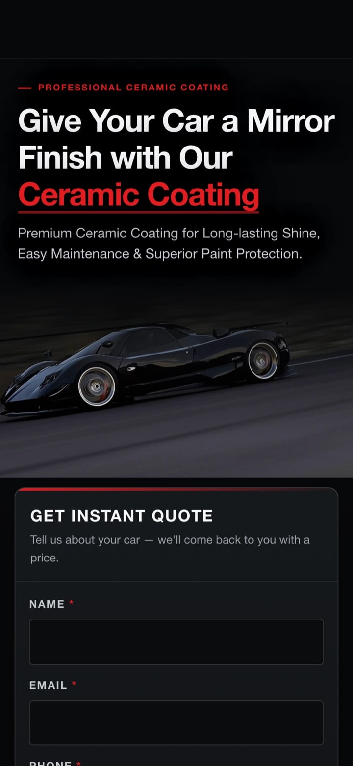 Supakoto — Ceramic Coating & Paint Protection website designed and built by Nexus Digital